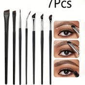 Resim 7 adet Eyeliner Fırça Seti Ultra-İnce Açı, Katlanmış Sivri Eyeliner Fırça, İnce Eğik Kaş Fırçası, Aşağı Çekme Kaş Fırçası, Aşağı Çekme Kaş Fırçası, Gözyaşı Çukuru Fırçası, Siyah Bıçak Makyaj Fırçası, Taşınabilir, Başlangıçlar İçin Önerilir, Gözler İçin İyi Yardımcı 