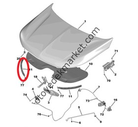 Resim Opel Grandland X (2017-2021) Motor Kaput Contası, Sağ Taraf (Orijinal) 