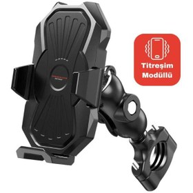Resim KNMASTER TT-880 Titresim Önleyicili Motosiklet Gidon Bağlantılı Telefon Tutucu 