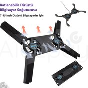 Resim Alazpay Katlanabilir Çift Fanlı USB Dizüstü Laptop Soğutucu Bilgisayar Standı (7-15 Inch) 