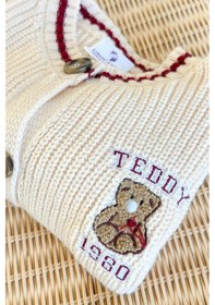 Resim Kız Çocuk Teddy İşlemeli Hırka Noblekids Çok Renkli 