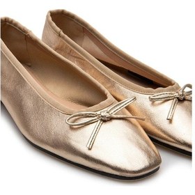 Resim Tommy Hilfiger Ballerına Soft Leather Metallıc Kadın Altın Babet Fw0fw084520hs Altın 