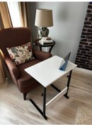 Resim Yükseklik Ayarlı Laptop Sehpası 60x40 Beyaz Renk Mdf Malzeme Beyaz 