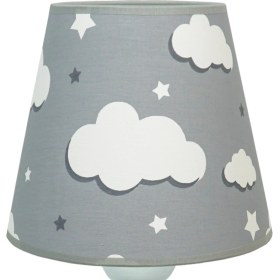 Resim Şenay Aydınlatma Çocuk Odası Konik Kumaş Abajur-Gri Bulut 