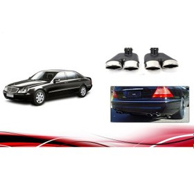 Resim Mercedes w220 egzoz ucu krom çift çıkış komple set s serisi 