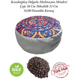 Resim Zafu Karabuğday Dolgulu Meditasyon Minderi Mandala 2024-1m Mor 