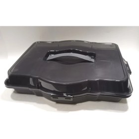 Resim abnturk Füme 3 In 1 Kare Dikdörtgen Yuvarlak Borcam Taşıma Kabı 47X35X12CM Kapaklı Süper Şık Sunum Tepsisi 