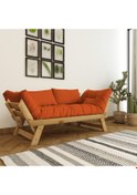 Resim Adalar Masif Natural-turuncu Renk 2li Kanepe Cpt8171-210 