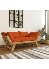 Resim Adalar Masif Natural-turuncu Renk 2li Kanepe Cpt8171-210 