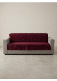 Resim Sofline Kaymaz Tabanlı Tay Tüyü Çekyat, Koltuk, Kanepe Örtüsü 175x210cm Bordo 