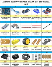 Resim Arduino Bluetooth Robot Araba Kiti 2wd Araba Robot Seti 