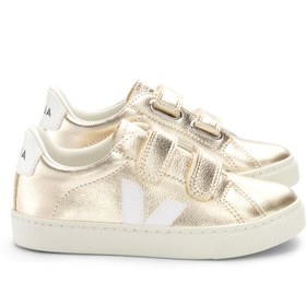 Resim Gold Beyaz Logolu Unisex Çocuk Deri Sneaker 