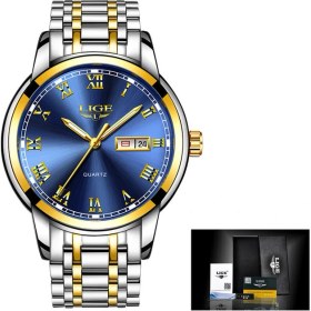 Resim Hanyang Altın Mavi Çelik Lıge En Lüks Marka Erkekler Spor Izle Erkek Rahat Tam Çelik Tarih Kol Saatleri Erkek Kuvars Saatler Relogio Masculino (Yurt Dışından) 