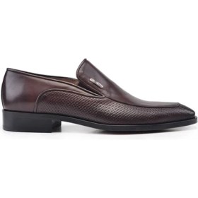Resim Nevzat Onay Kahverengi Klasik Loafer Kösele Erkek Ayakkabı -11006- 