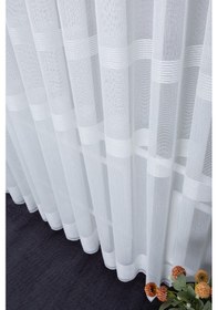 Resim Nevra 1/2 Orta Pileli Çelik Düz Desen Ütü İstemez Kırışmaz Yeni Sezon Salon Oda Tül Perdesi Ekru 