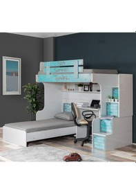 Resim Setaymobilya Ranza, Summer Ranza Karyola Çalışma Masası + 2 Adet Comfort Yatak 