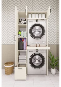 Resim Mdf Çamarış Makinesi Ve Kurutma Makinesi Dolabı Çekmeceli Aytaşı Krem 