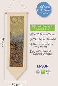 Resim Van Gogh Duvar Halısı, Sanat Serisi Dekor, 100cm Kanvas Flama Askılı Duvar Örtüsü NO:751 - Renkli - 22 / 30 x 100 