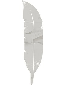 Resim Kangvka Gümüş Kanat Desenli 3d Akrilik Ayna Duvar Sticker, 120x30cm Büyük Boy, Koruyucu Filmi Ve Çift Taraflı Bant İçeren, Ev Dekorasyonu İçin Banyo, Entrance Uygun 