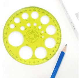 Resim Liyao 360 Derece Yuvarlak Cetvel Patchwork Taslak Tedarik Cetvel Şablonu Geometri Daire Taşınabilir Ölçü Doğru Araçları (Yurt Dışından) 