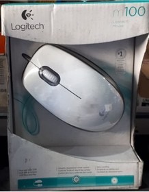 Resim Logitech Mouse Kablolu M 100 Beyaz 
