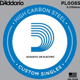 Resim D'Addario PL0085 Plain Steel Elektro ve Akustik Gitar Tek Tel (8.5) 