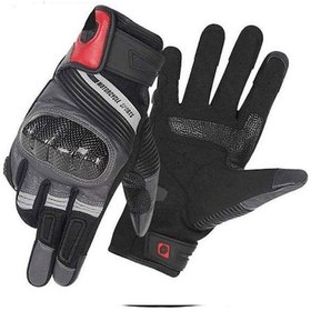 Resim Motosiklet Eldiveni Deri Kumaş Karbon Full Koruma Aşınmaya Karşı Dirençli Su Geçirmez Motor Eldiven 