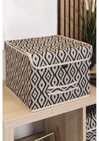 Resim Bohe Kapaklı Mini Kutu, 30 X 30 X 23 Cm Desenli 