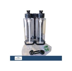 Resim Otel Tipi 2'li Sıvı Sabunluk Şampuanlık T.442 Siyah-şeffaf 