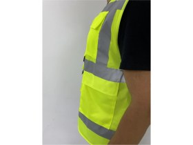 Resim KKDAVM Motosiklet Yüksek Görünümlü Yelek Reflektörlü Fermuarlı Reflektik Motorcu Yelek Yeni Yasaya Uygun 