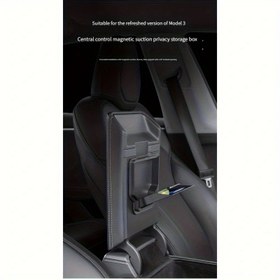 Resim For Tesla Model Y/3 2025 ve 2023 Gizlilik Koltuk Kutusu Kapak - Siyah, Günlük Gereksinimler için Kaymaz ve Şok Geçirmez Depolama Çözümü, Kolay Kurulum, Dayanıklı ABS Malzeme, 1 Adet Set, Araba Depolama Bo 