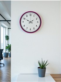 Resim 36 Cm Pembe Dekoratif Duvar Saati Çok Renkli 