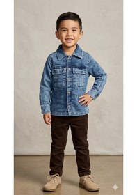 Resim Nanica Kids Erkek Çocuk Müslin Uzun Kollu Gömlek Nc-126106 Mavi 