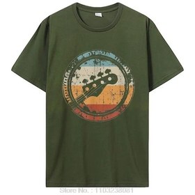 Resim Snapbuy Vintage Bas Gitar T-shirt - Basçı Ve Oyuncu İçin Streetwear Pamuk Yazlık Tişörtbejerkek Bej 