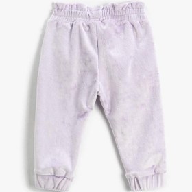Resim Kız Bebek Kadife Jogger Eşofman Altı Beli Lastikli Cepli 