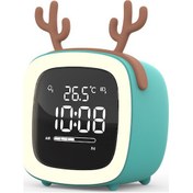 Resim Çocuk Yatak Odası İçin Şarjlı, Tv Gece Lambası, Şarj Edilebilir Pille Çalışan Sevimli Dijital Çalar Saat Diğer 