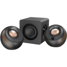 Resim Creative Pebble X Plus Siyah 2.1 15W USB-C Bluetooth 5.3 RGB Aydınlatmalı Masaüstü Multimedya Hoparlör Seti 