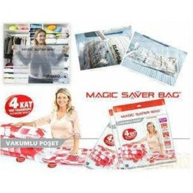 Resim Vakumlu Poşet Vakumlu Saklama Hurç Fermuarlı 6'li 