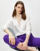 Resim Saten Gömlek Uzun Kollu 