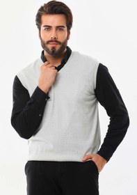 Resim Günay Erkek V Yaka Yün Süveter 1000 Açık Gri 