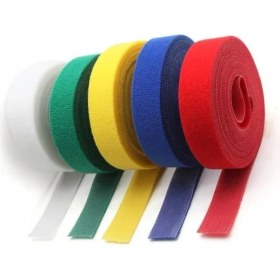 Resim Coofbe 5 Renk 25 Metre Cırt Cırt Bantlı Kablo Sarıcı Düzenleyici Organizatör Kablo Düzenleme 