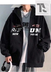 Resim Tarzsokak Fun 23 New York Sweatshirt Fermuarlı Hırka Siyah Siyah 