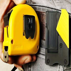 Resim 1pc Plastik Kemer Tokası Çekiç Matkap Tutucu ile Ölçü Bandı Askısı - Dayanıklı Elektrikli Matkap Askı ve Ölçü Bandı Kemer Organizatörü 