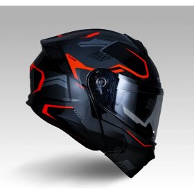 Resim YOHE 935SV Kask Çene Açılır Motosiklet Parlak Turuncu Çift Vizör UV Bluetooth Yuvalı ECE 22.06 MIPS 