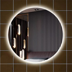 Resim Global Led Mirror 75 cm Yuvarlak Ledli Ayna Banyo Aynası Dekoratif Ayna Boy Ayna Salon Duvar Ayna 