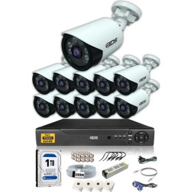 Resim IDS 11 Kameralı 5 Mp Lensli 1080P Full HD Kamera Seti - Gece Görüşlü - Su Geçirmez - Cepten İzle 