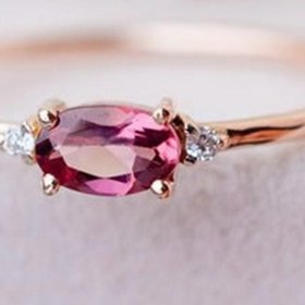 Resim PEMBE TURMALİN YÜZÜK - AK0136 