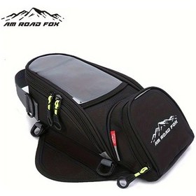 Resim Honeybeeshop Am Road Fox Motosiklet Tank Cantasi Siyah Manyetik Kapatma Ayarlanabilir Askili Dayanikli Sirt Cantasi Surus Ve Is Icin Siyah 