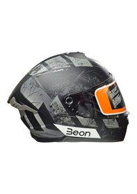 Resim Beon B507 Full Face Kapalı Motosiklet Kaskı Gri - Siyah 