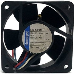 Resim Ebmpapst 612n/2gnı 60x60x25mm 12volt 2,4 W 3 Kablolu Fan 